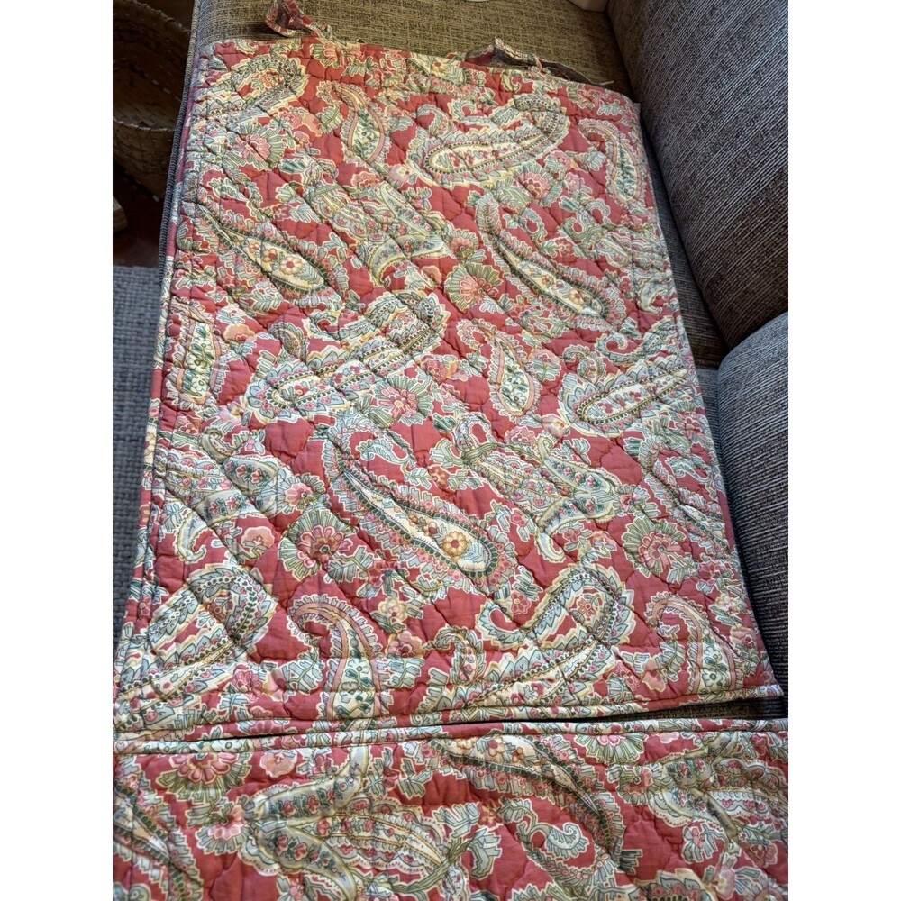 3 Pottery Barn Shams Jane Paisley Quilted Pink Green 2 Standard 20” X 26”